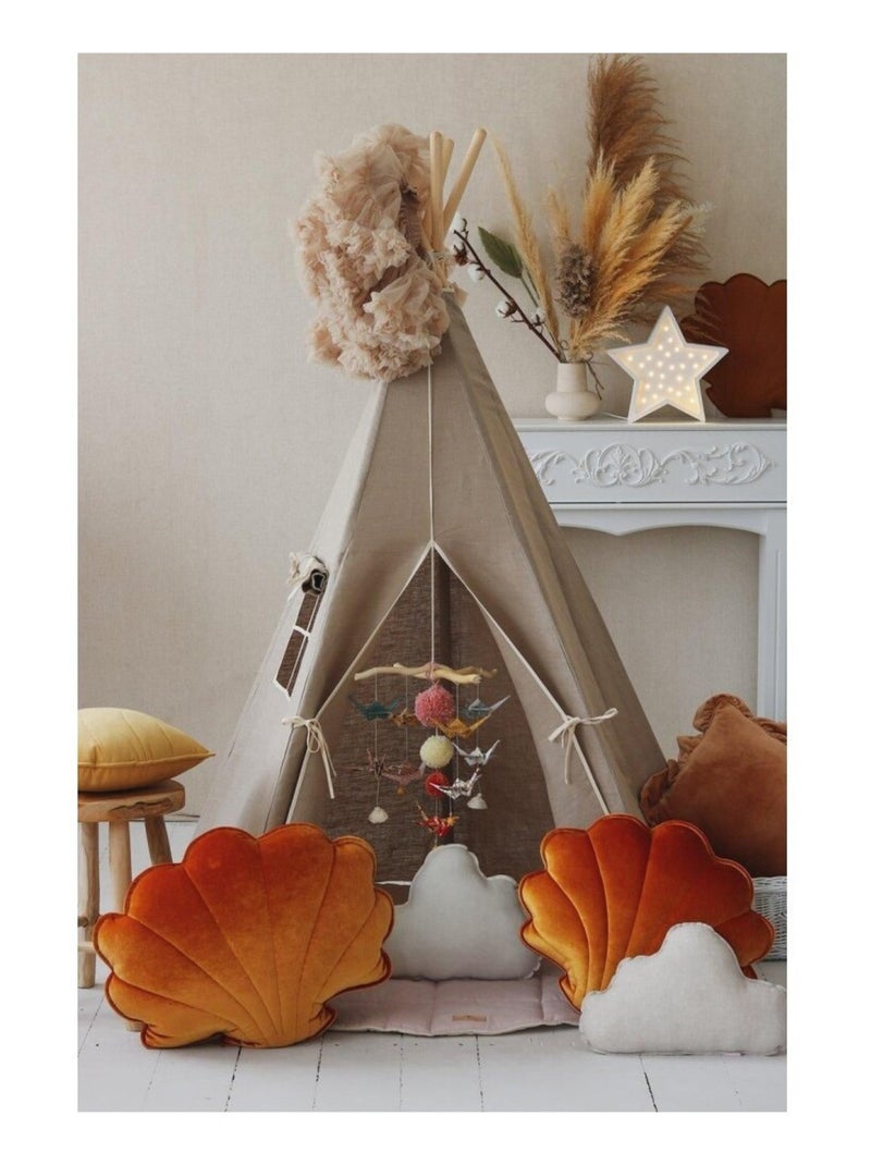 Tente Tipi Lin Naturel en coton Beige - Kiabi