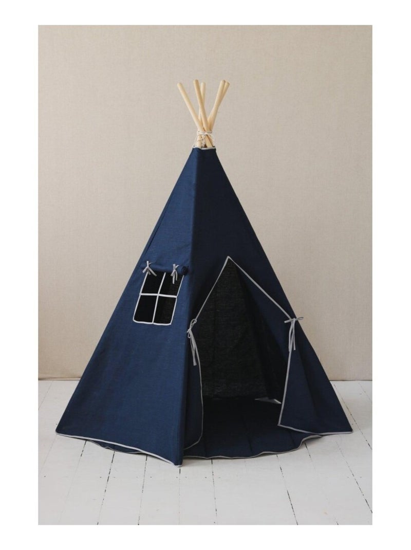 Tente Tipi Marine Lin Naturel en coton Bleu - Kiabi