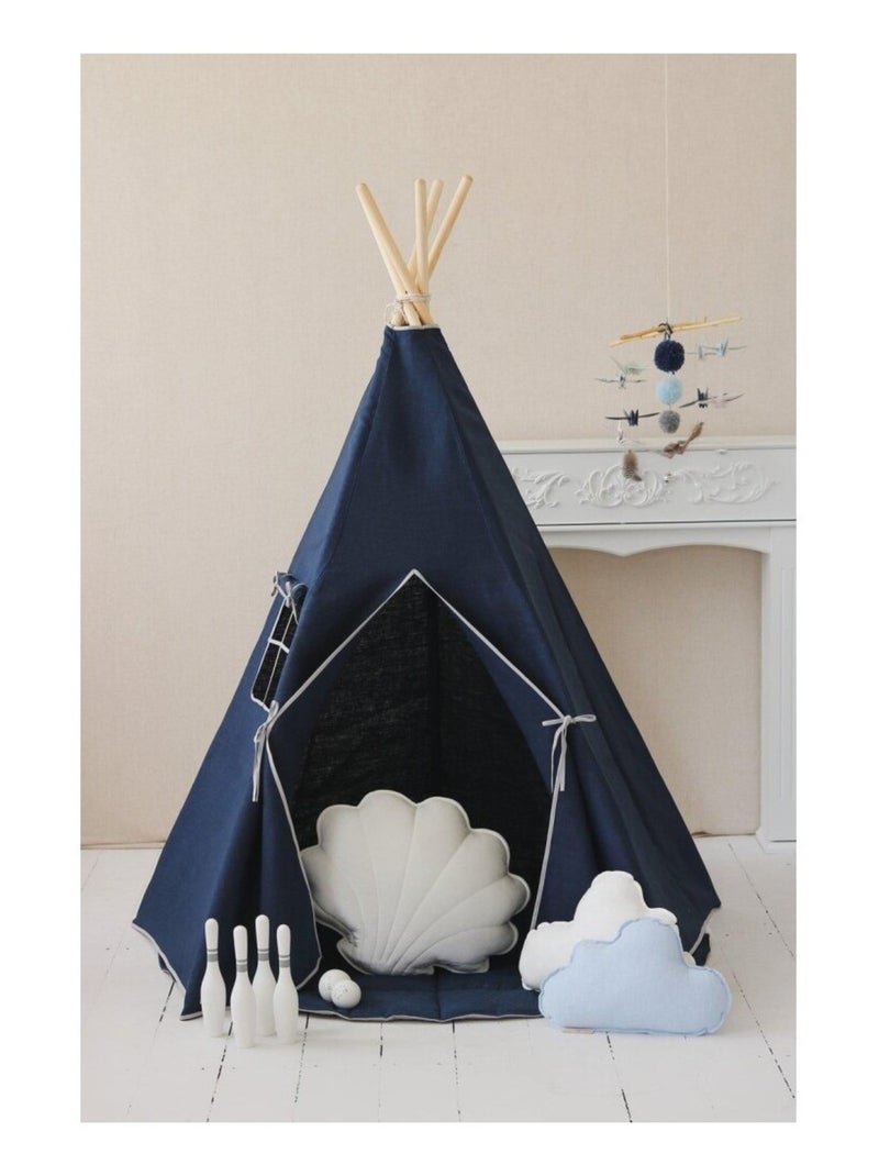 Tente Tipi Marine Lin Naturel en coton Bleu - Kiabi