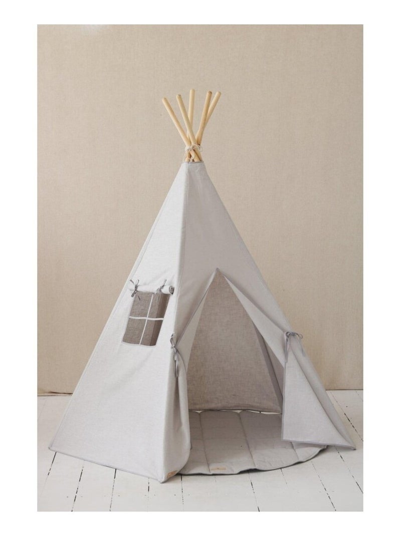 Tente Tipi Pigeon Lin Naturel en coton Gris - Kiabi