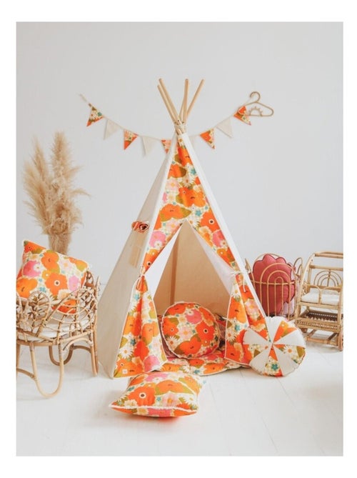 Tente Tipi Pique Nique avec les fleurs en coton - Kiabi