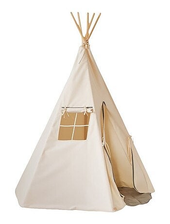 Tente Tipi Pompoms avec tapis en coton