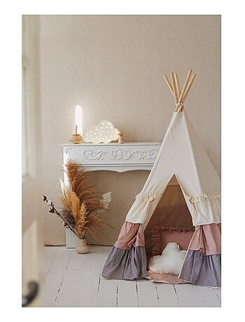 Tente Tipi Powder Frills à volants en lin et coton