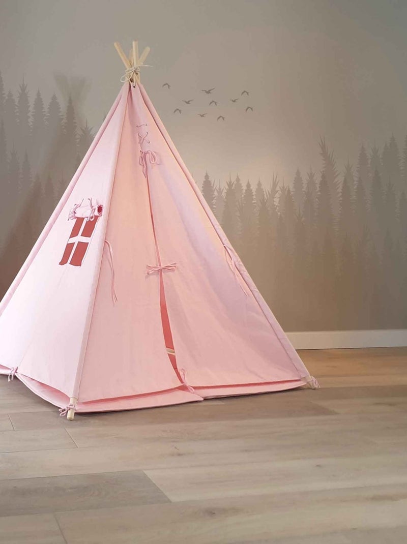 Tente tipi rose pour enfant bois FSC et coton Alba de Sunny Rose - Kiabi