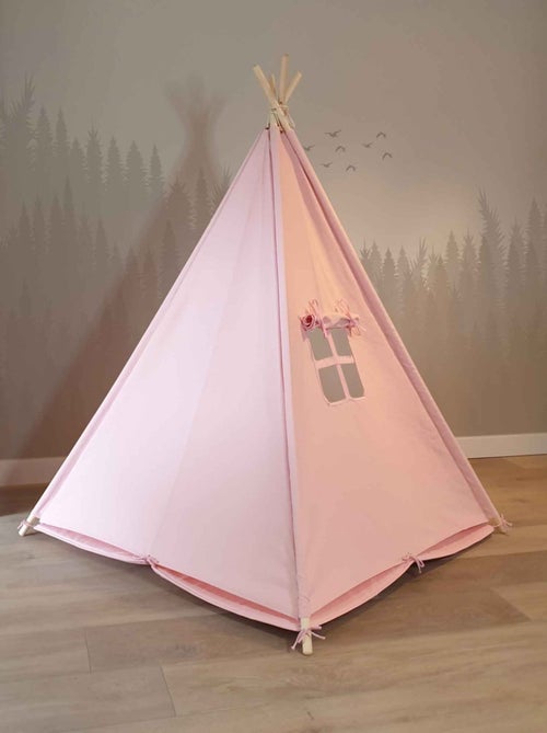 Tente tipi rose pour enfant bois FSC et coton Alba de Sunny - Kiabi