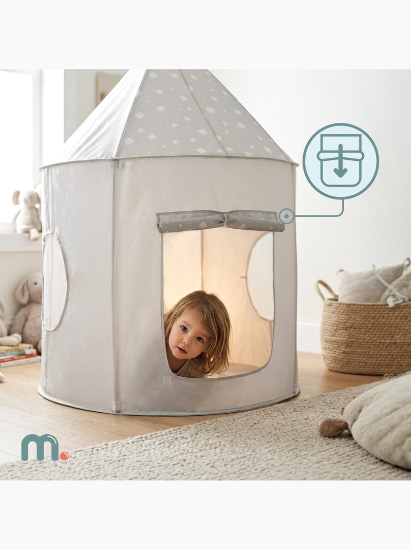 Tente tunnel enfant 3 en 1 château piscine à balles pop-up dim 300x120 cm gris Gris - Kiabi