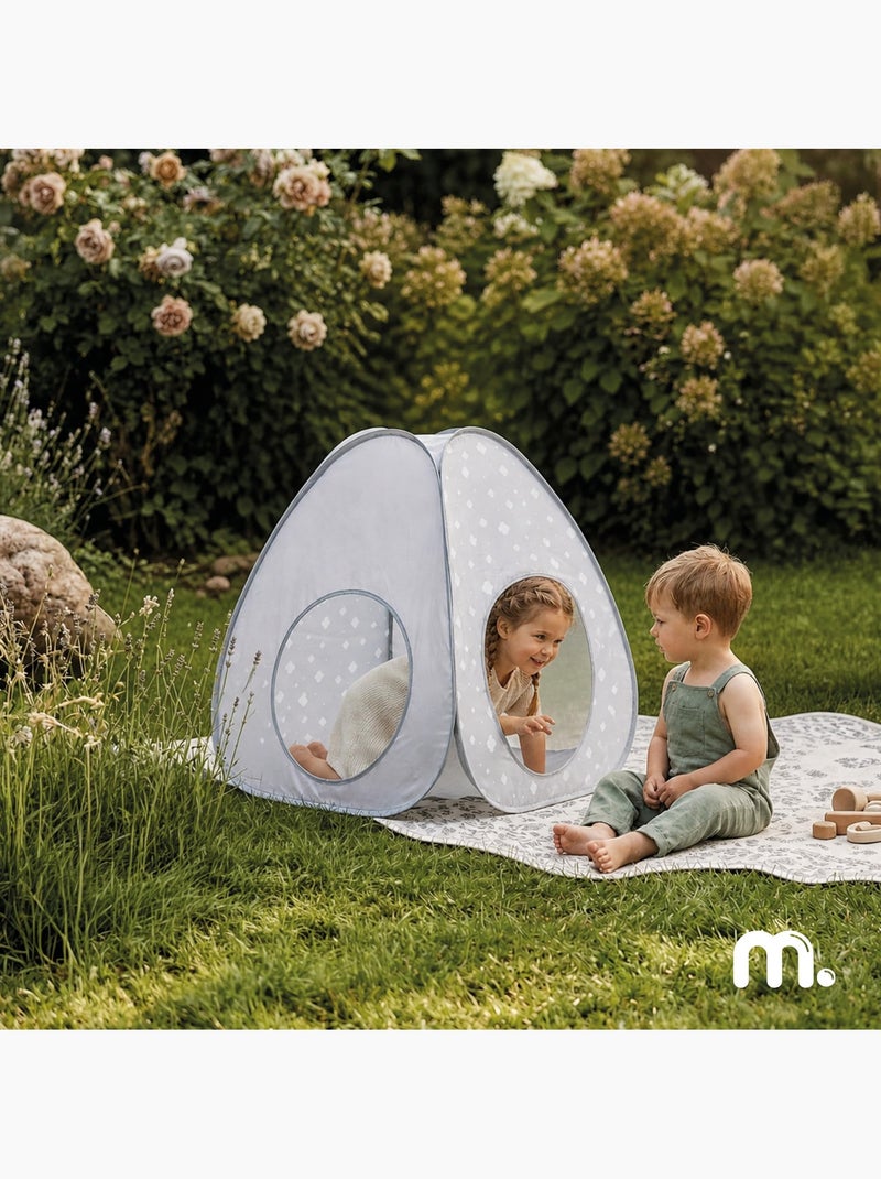 Tente tunnel enfant pop-up 2 en 1 tipi triangle labyrinthe dim 170x80cm gris Gris - Kiabi
