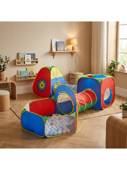 Tente tunnel enfant tunelle pliable motricité (sans balles) 5 éléments - Kiabi