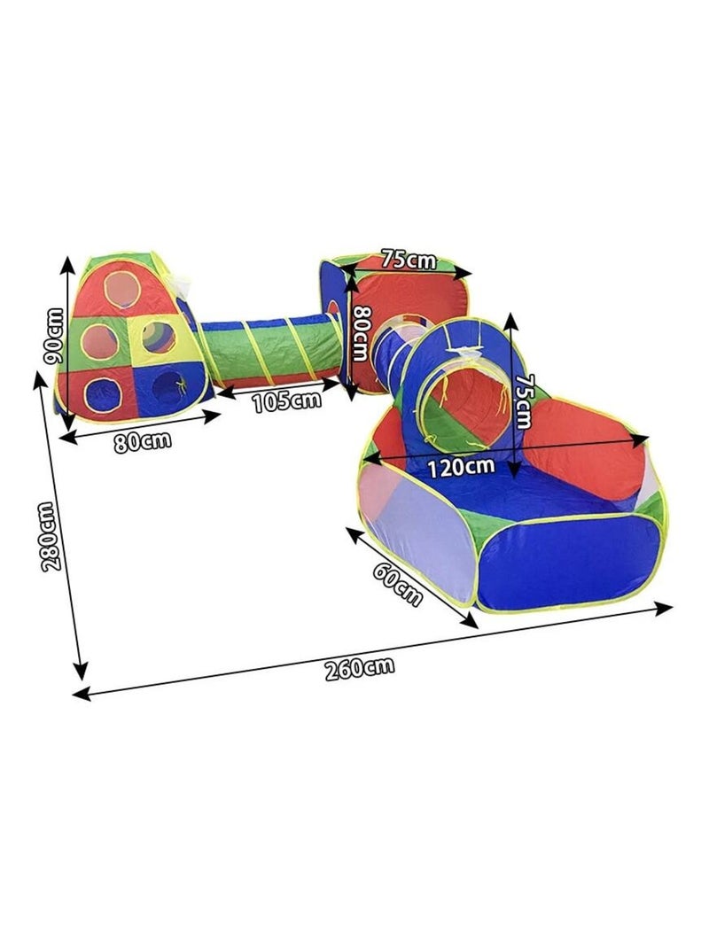 Tente tunnel enfant tunelle pliable motricité (sans balles) 5 éléments Multicolore - Kiabi