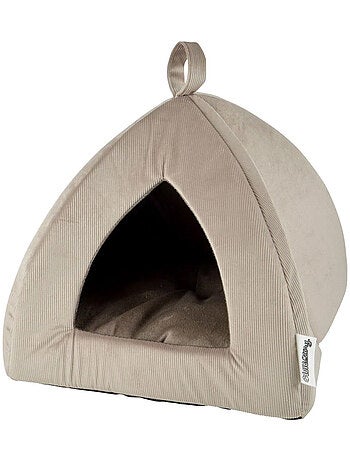 Tente velours côtelé pour chat