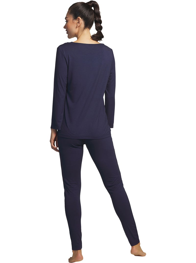 Tenue de détente et intérieur pyjama leggings haut Vainica Bleu marine - Kiabi