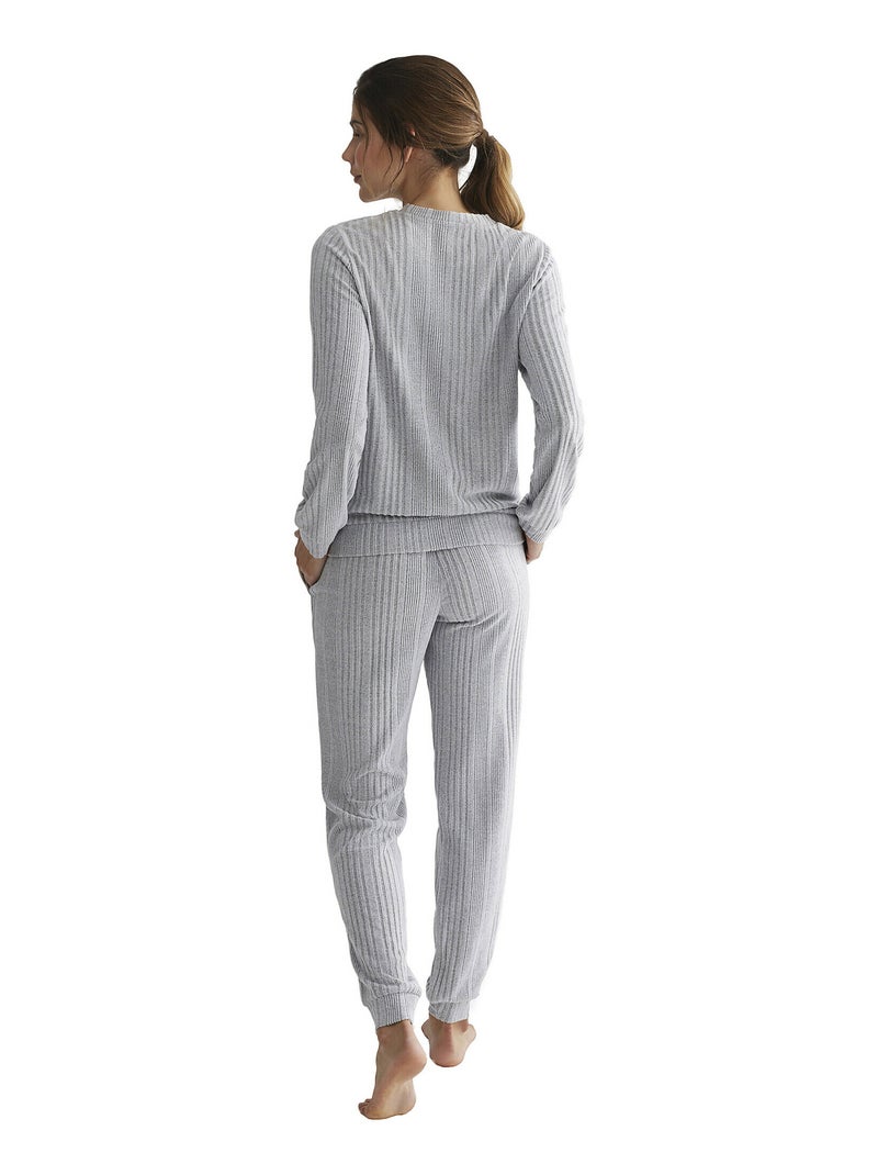 Tenue de détente et intérieur pyjama pantalon haut Basica Gris clair - Kiabi