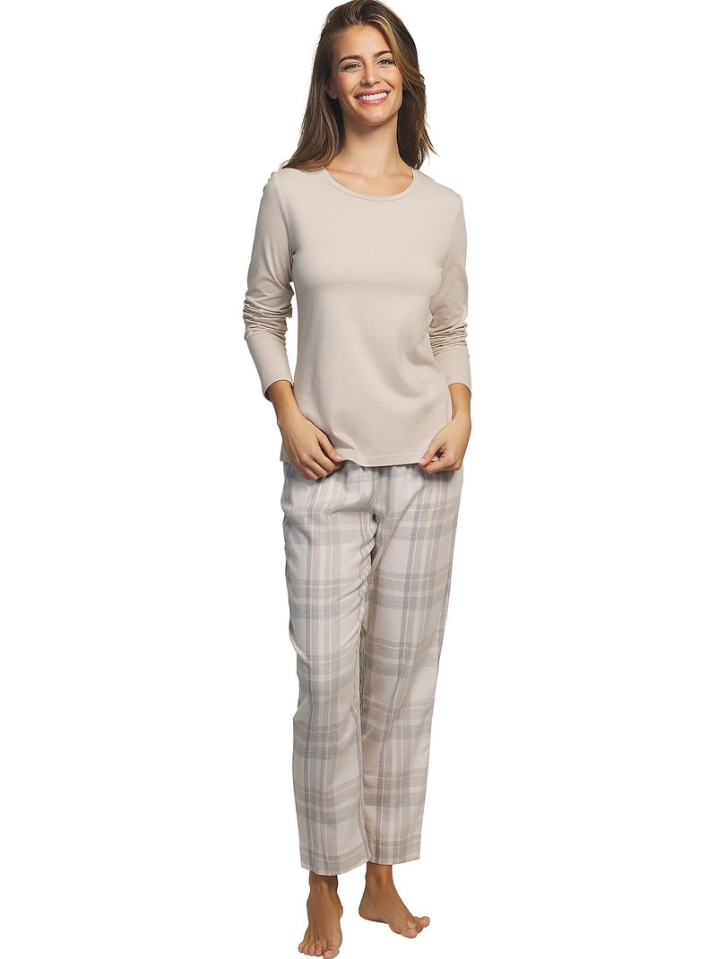 Tenue de détente et intérieur pyjama pantalon haut Nordic Beige - Kiabi