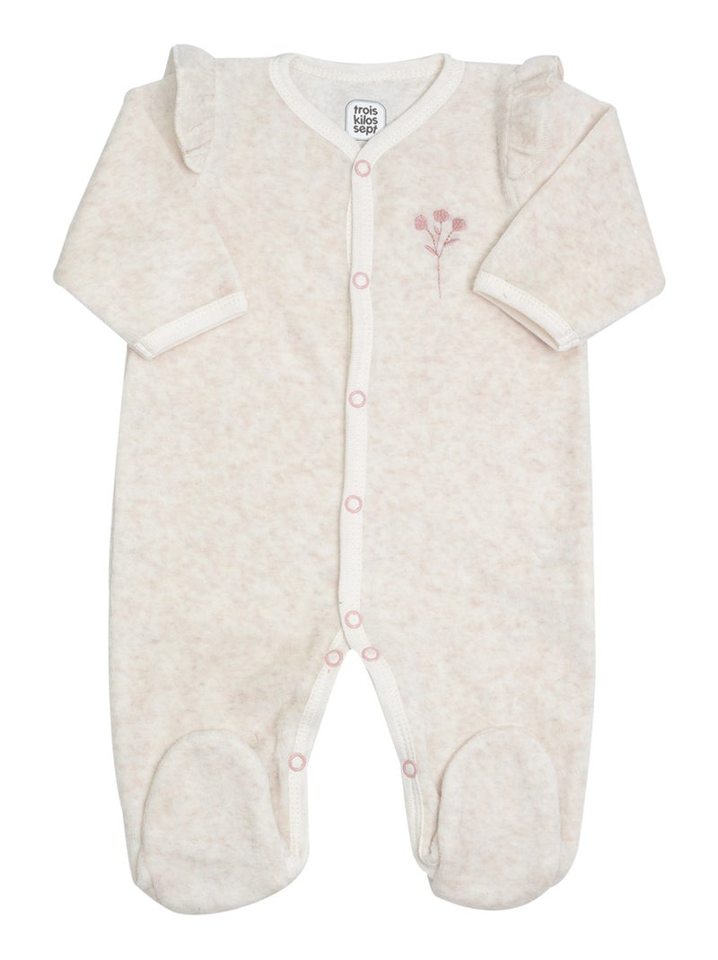 Tenue de naissance pour bébé - Fleurs Ecru - Kiabi