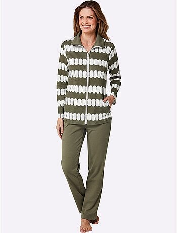 Tenue détente avec veste à motifs et col à revers - Taille courte - Witt