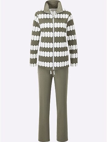 Tenue détente avec veste à motifs et pantalon uni - Taille standard - Witt