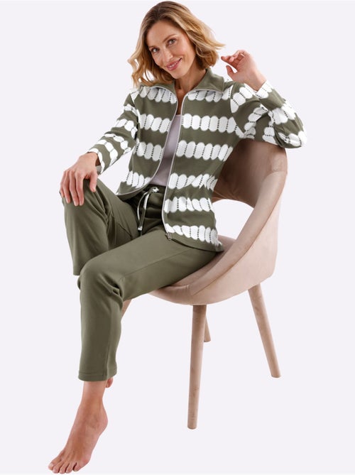 Tenue détente avec veste à motifs et pantalon uni - Taille standard - Witt - Kiabi Tenue détente avec veste à motifs et pantalon uni - Taille standard - Witt - Kiabi