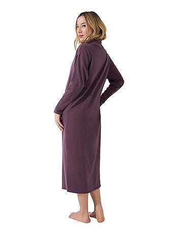 Tenue détente chemise de nuit manches longues col montant Olena