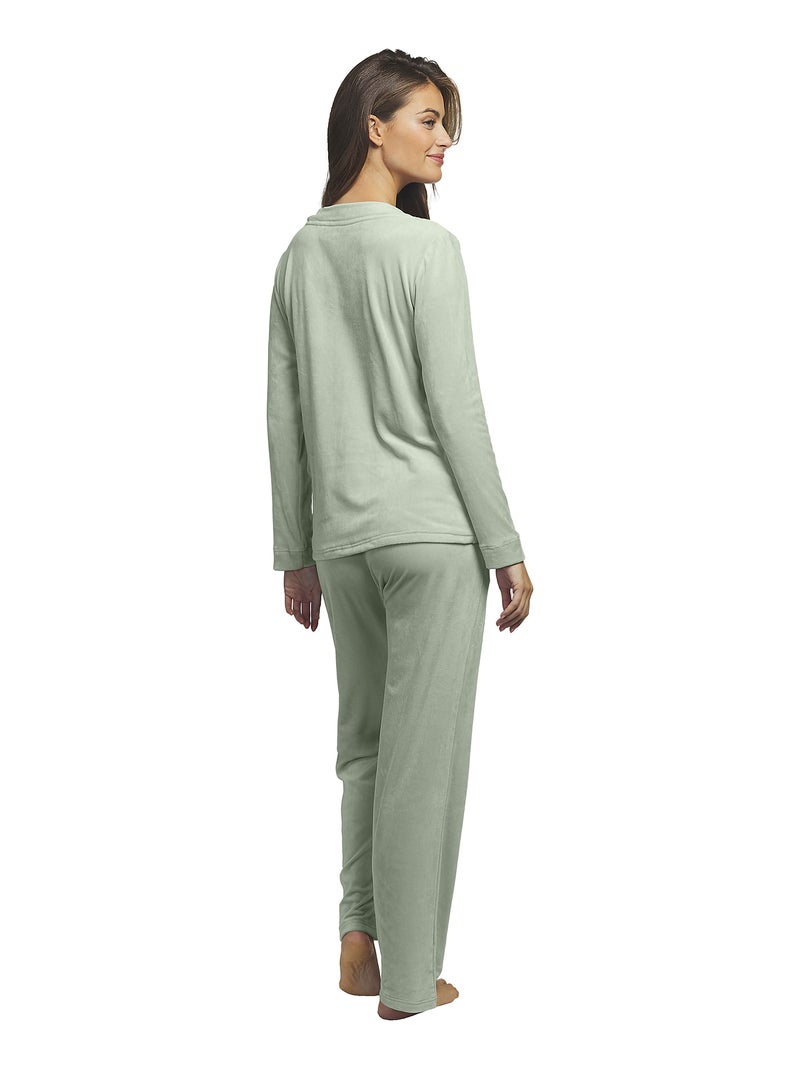 Tenue détente et intérieur pyjama pantalon haut Polar Soft Vert - Kiabi