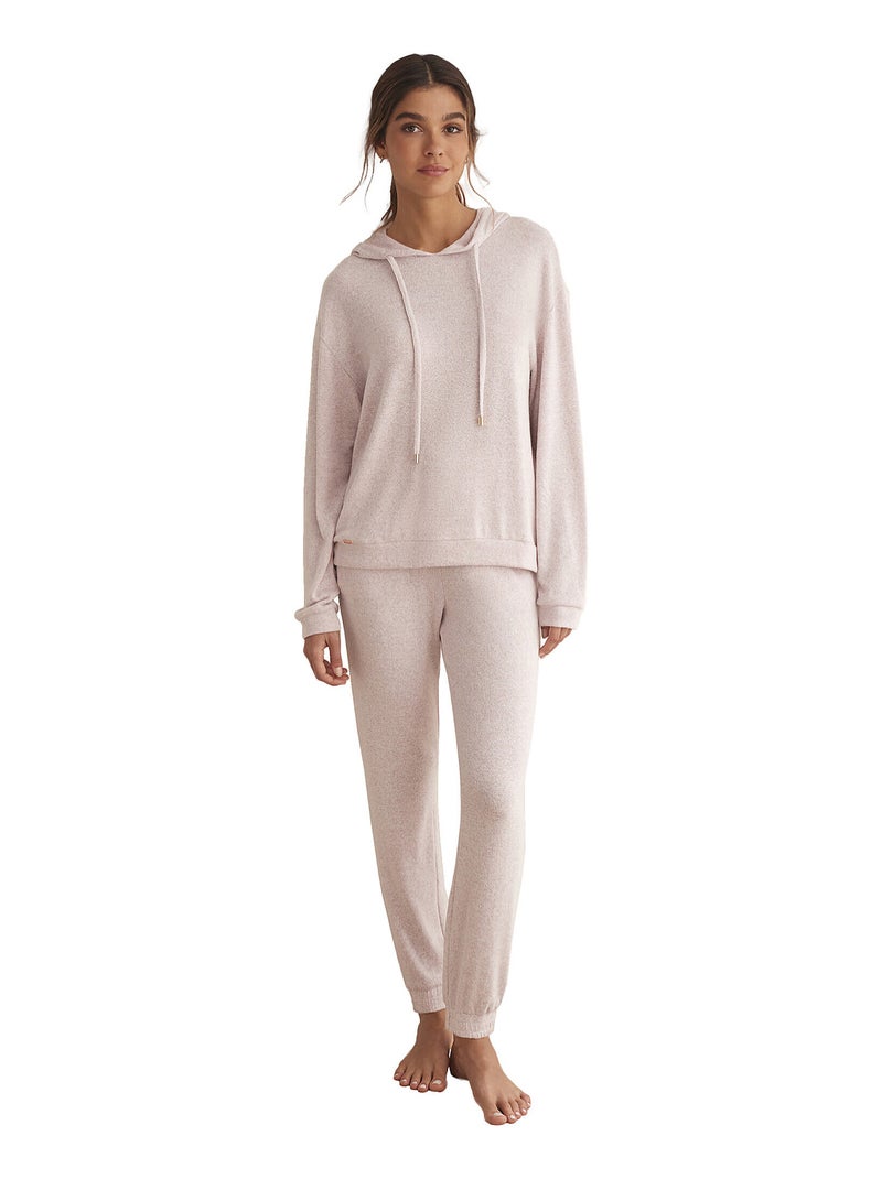 Tenue détente et intérieur pyjama pantalon sweat capuche BASIC P82 Rose - Kiabi