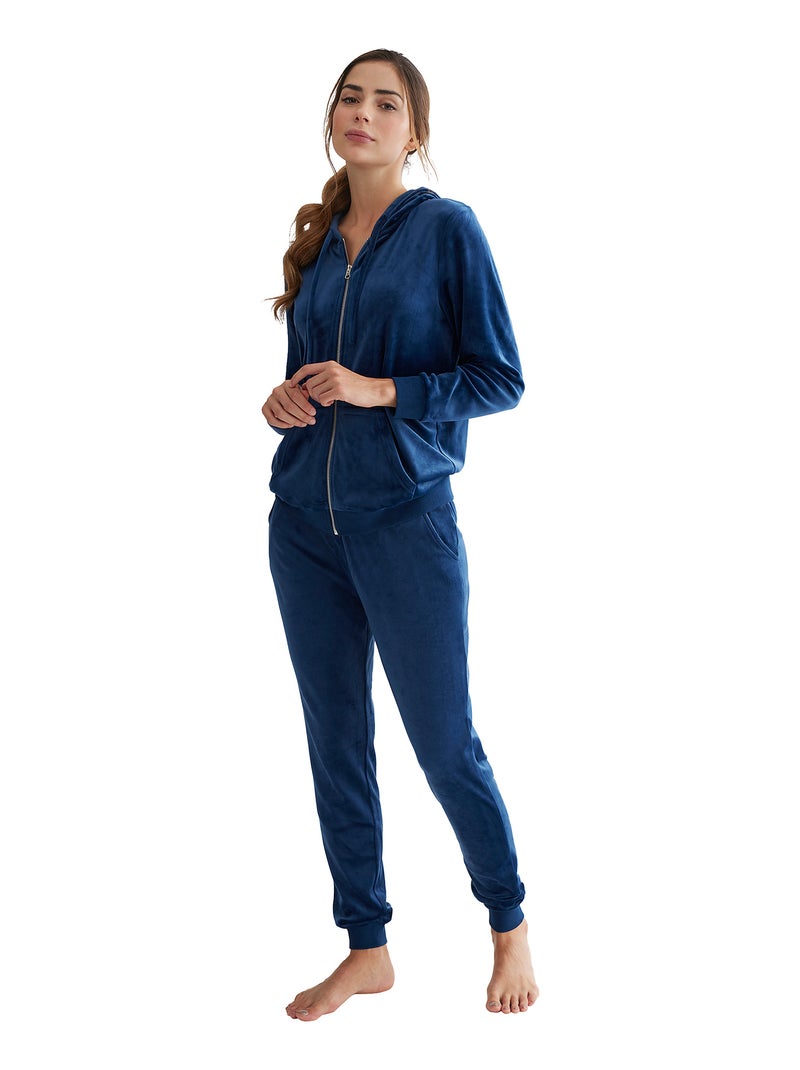 Tenue détente et intérieur pyjama pantalon sweat capuche Sport Bleu marine - Kiabi