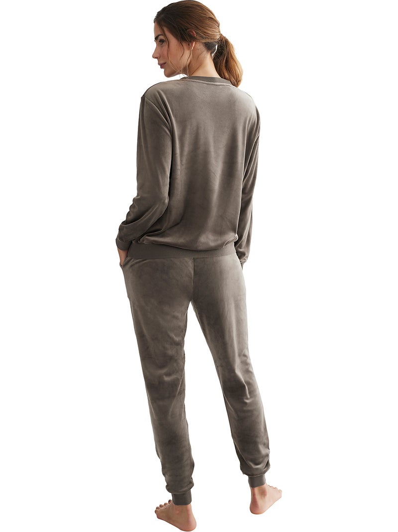 Tenue détente et intérieur pyjama pantalon sweat Sport Kaki - Kiabi