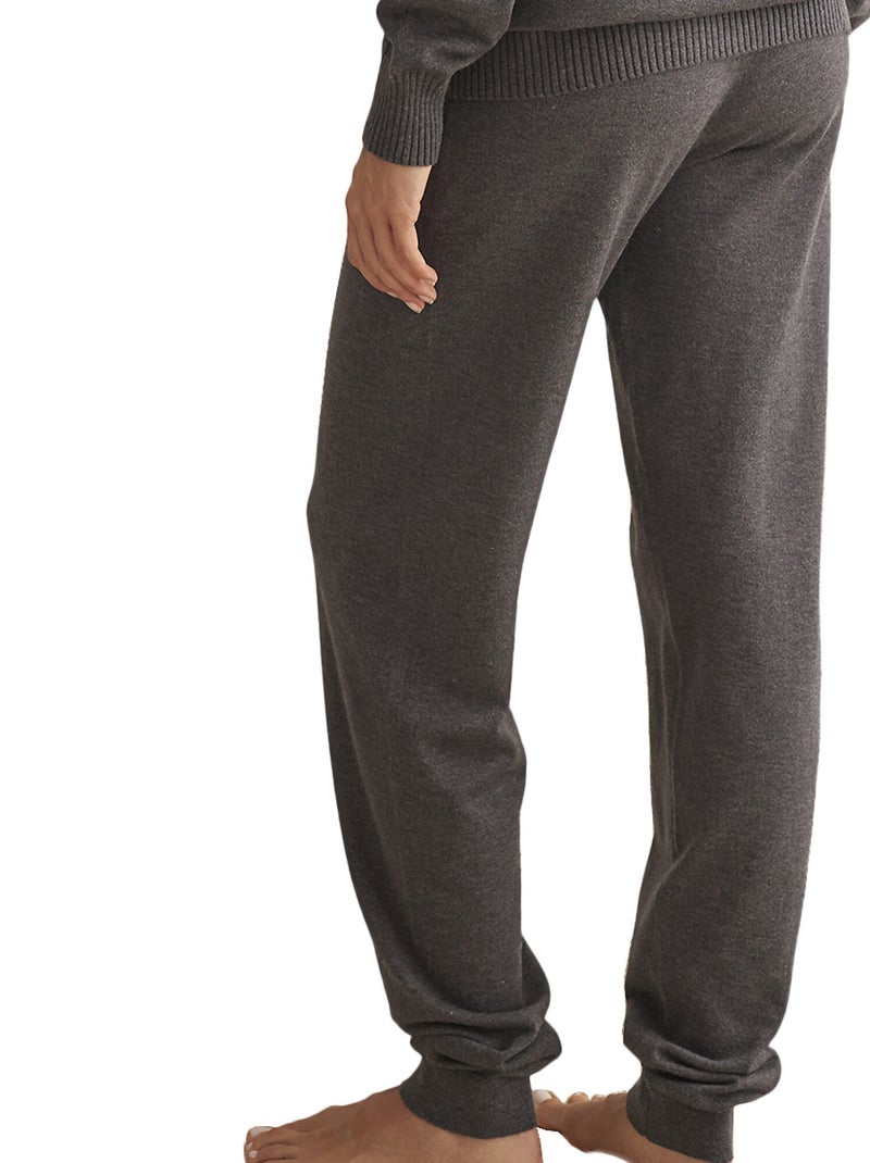 Tenue détente et intérieur pyjama pantalon top col V TRICOTP98 Gris - Kiabi