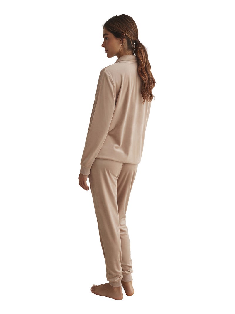 Tenue détente et pyjama pantalon veste zippée SPORTP90 Beige - Kiabi