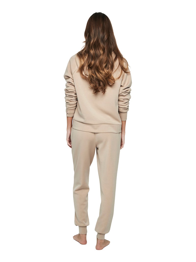 Tenue détente pyjama pantalon top à capuche P104 COZY CHIC Beige - Kiabi