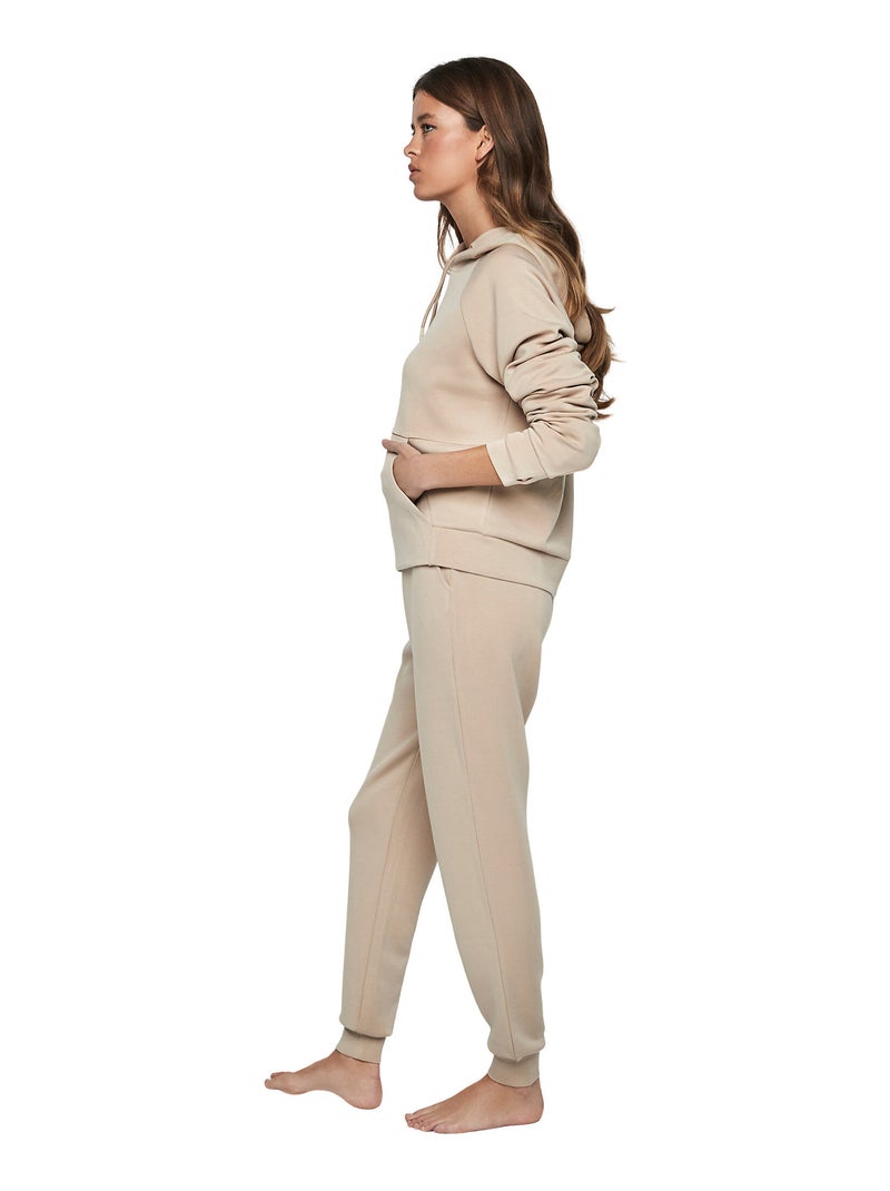 Tenue détente pyjama pantalon top à capuche P104 COZY CHIC Beige - Kiabi