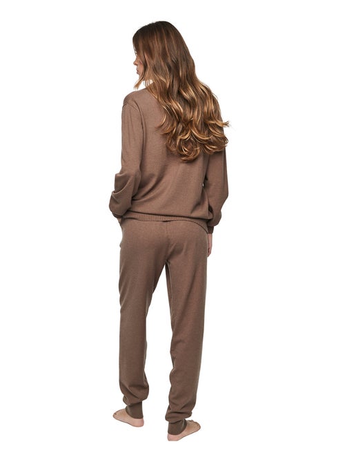Tenue détente pyjama pantalon top col polo P108 MINIMAL PREMIUM - Kiabi