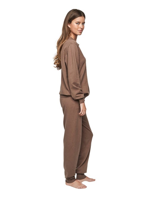 Tenue détente pyjama pantalon top col polo P108 MINIMAL PREMIUM - Kiabi