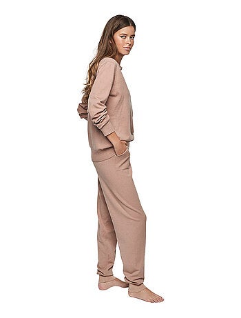Tenue détente pyjama pantalon top col polo P108 MINIMAL PREMIUM
