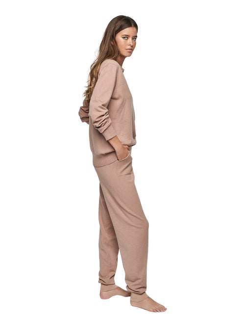 Tenue détente pyjama pantalon top col polo P108 MINIMAL PREMIUM - Kiabi