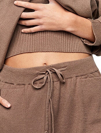 Tenue détente pyjama pantalon top col rond P108 MINIMAL PREMIUM