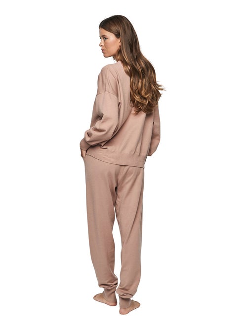 Tenue détente pyjama pantalon top col rond P108 MINIMAL PREMIUM - Kiabi