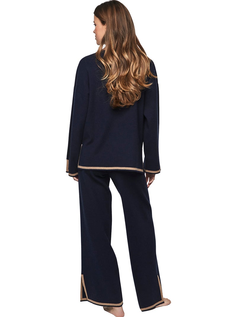 Tenue détente pyjama pantalon top P113 WINTER WONDERLAND Bleu marine - Kiabi