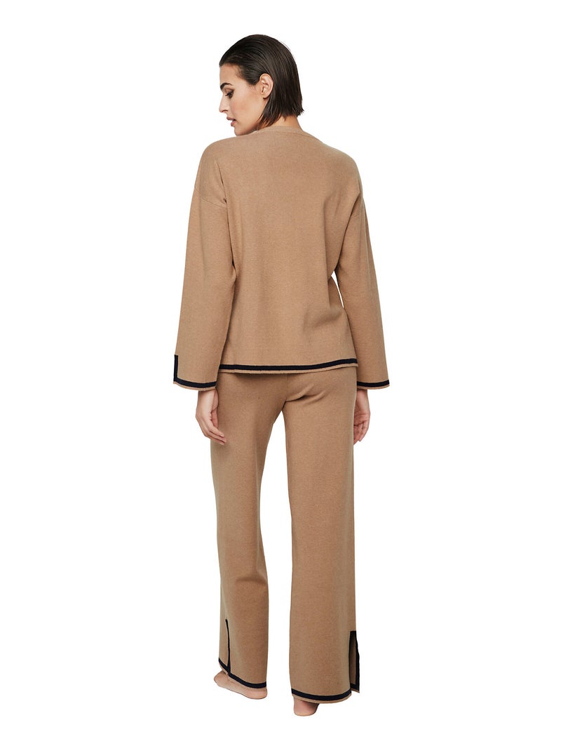 Tenue détente pyjama pantalon top P113 WINTER WONDERLAND Marron - Kiabi