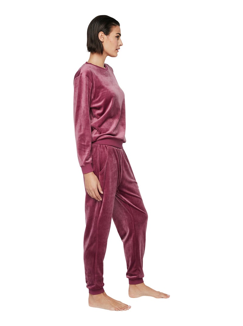 Tenue détente pyjama pantalon top P115 SPORT Rose - Kiabi