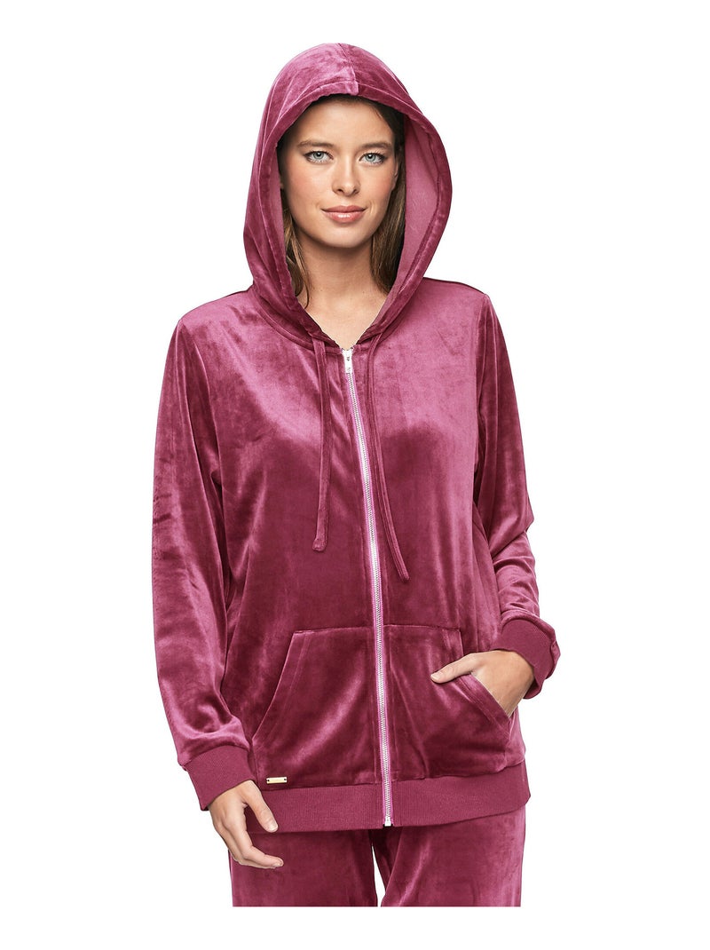 Tenue détente pyjama pantalon veste zippée à capuche P115 SPORT Rose - Kiabi