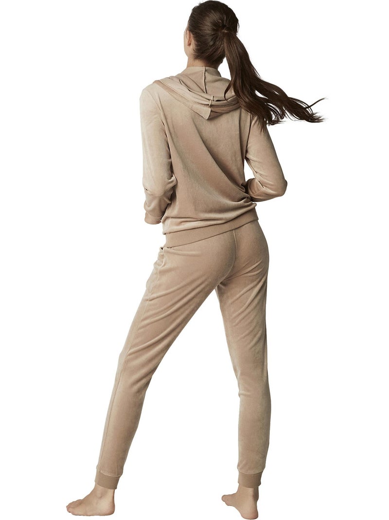 Tenue détente pyjama pantalon veste zippée capuche SPORTP90 Beige - Kiabi