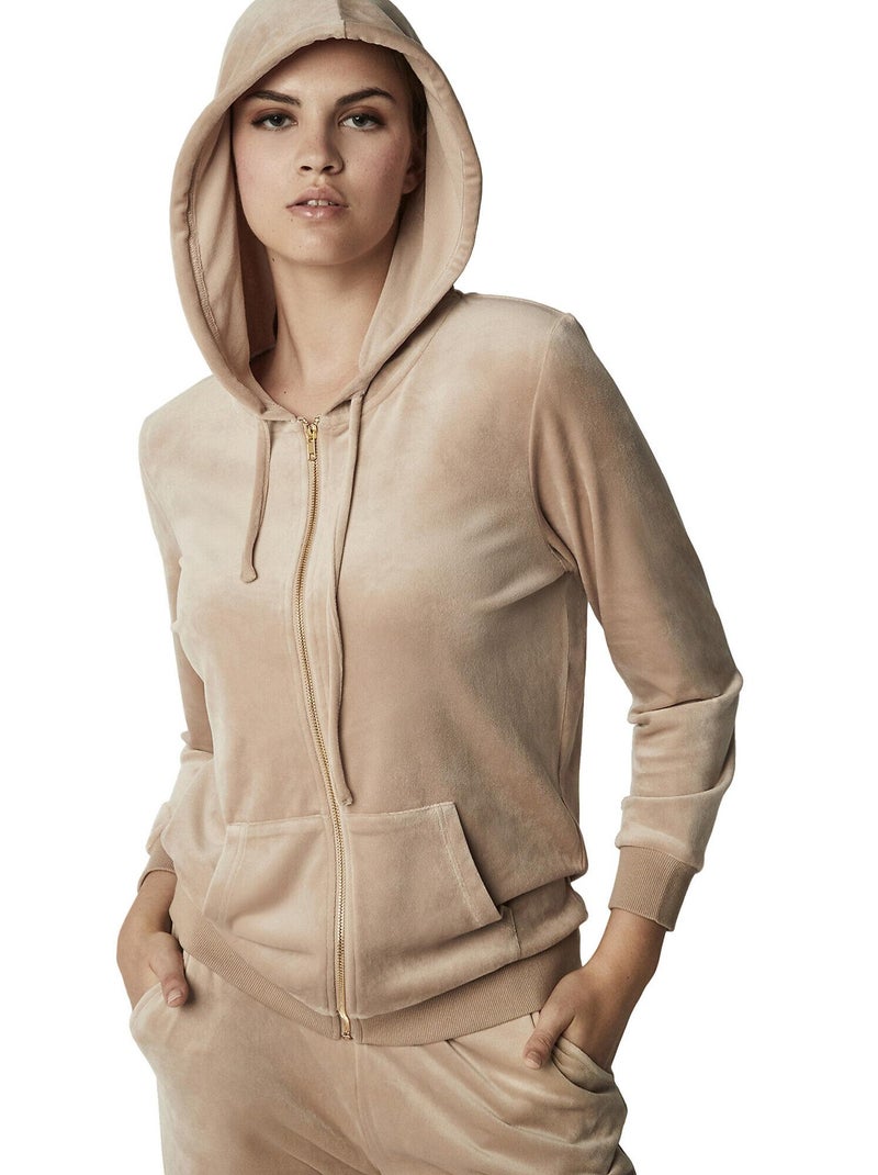 Tenue détente pyjama pantalon veste zippée capuche SPORTP90 Beige - Kiabi