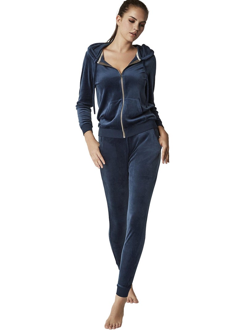 Tenue détente pyjama pantalon veste zippée capuche SPORTP90 Bleu - Kiabi