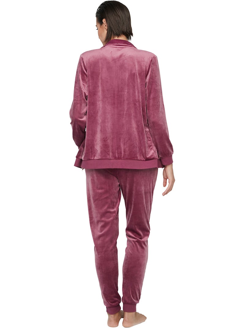 Tenue détente pyjama pantalon veste zippée P115 SPORT Rose - Kiabi