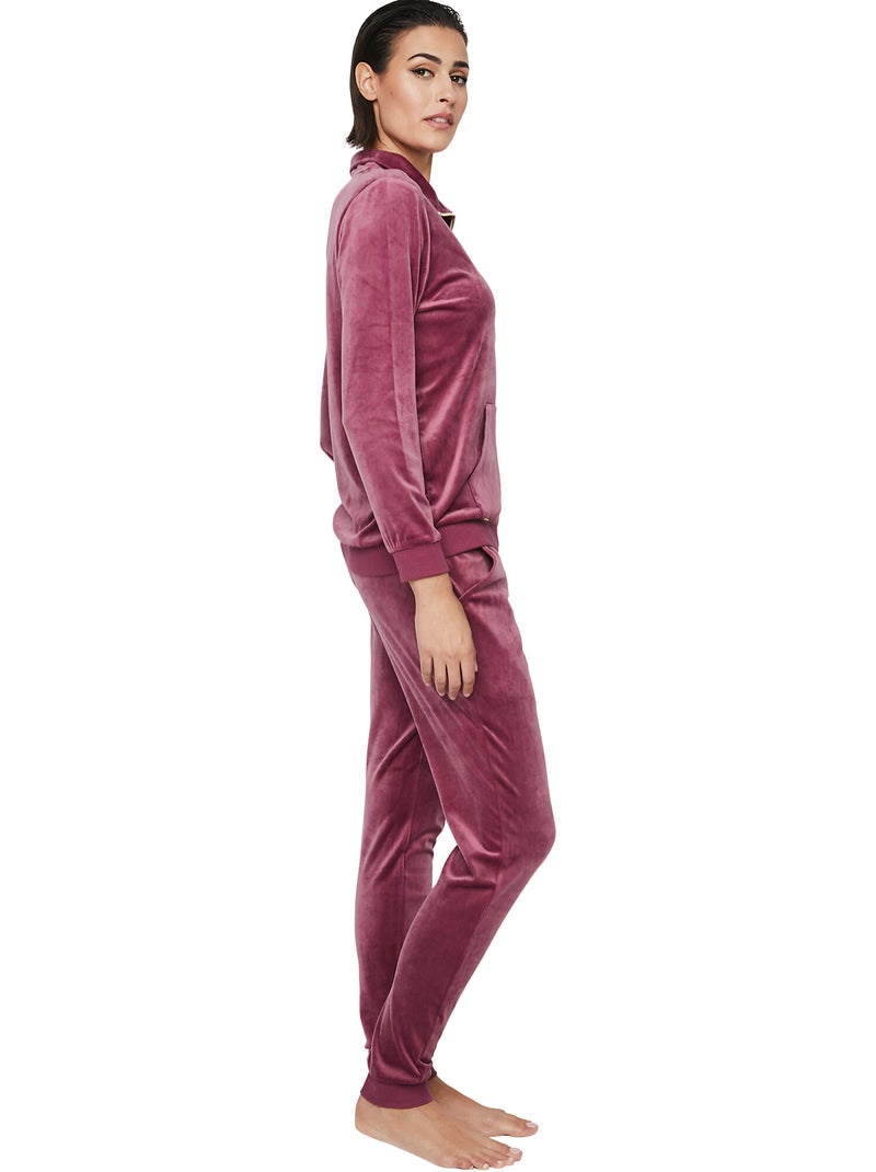 Tenue détente pyjama pantalon veste zippée P115 SPORT Rose - Kiabi