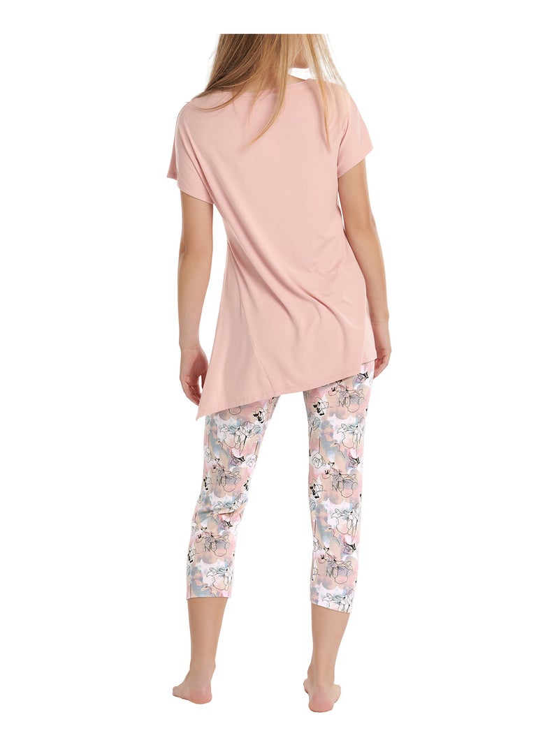 Tenue d'intérieur pyjama legging 7-8 tunique manches courtes Lilly Multicolore - Kiabi