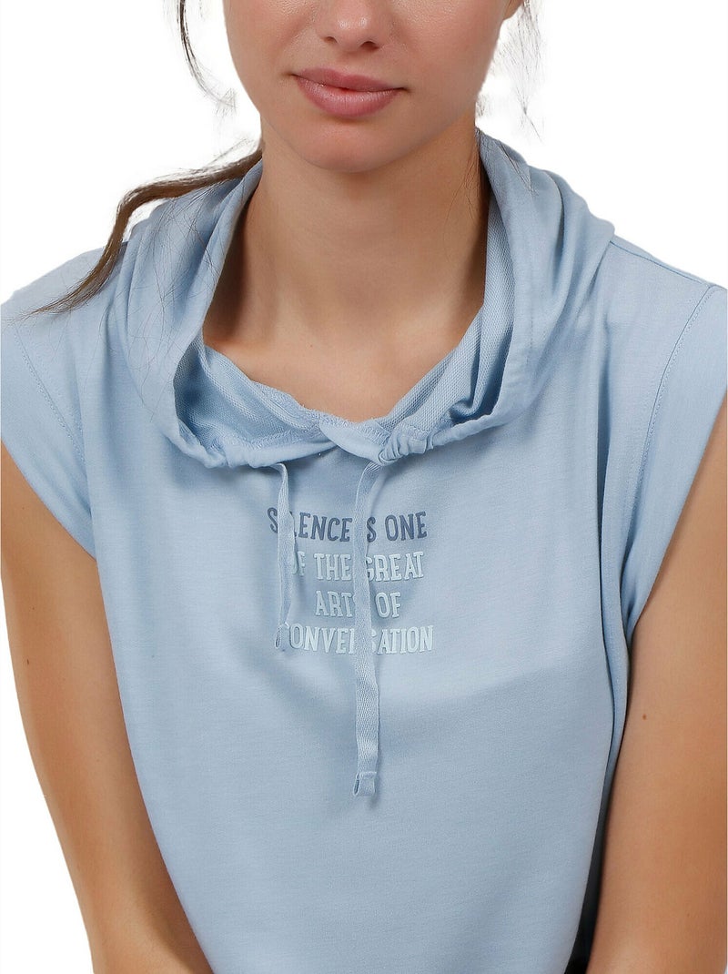Tenue d'intérieur pyjama leggings débardeur à capuche The Silence Bleu - Kiabi