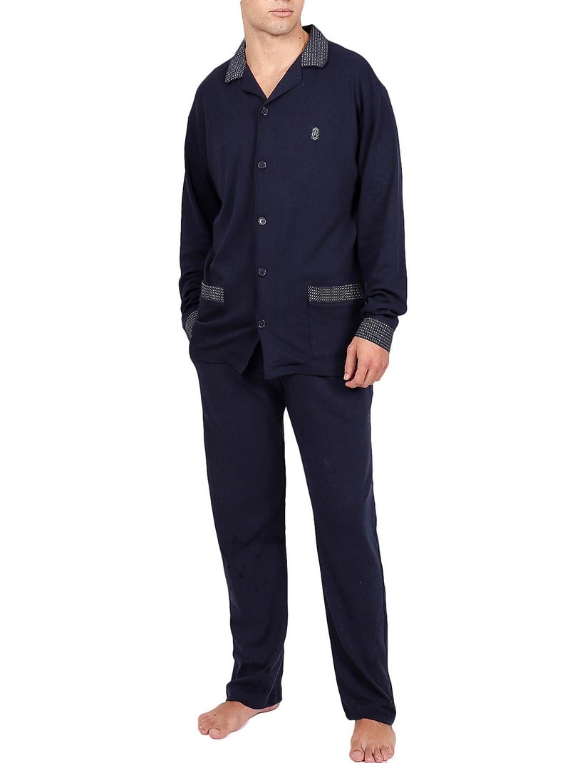 Tenue d'intérieur pyjama pantalon chemise Mazarine Bleu marine - Kiabi