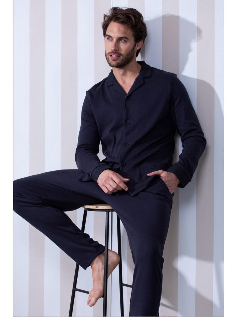 Tenue D'intérieur / Pyjama Femme Frankel H, Taille 38/40, Rayé Bleu Et Blanc, Matière Stretch