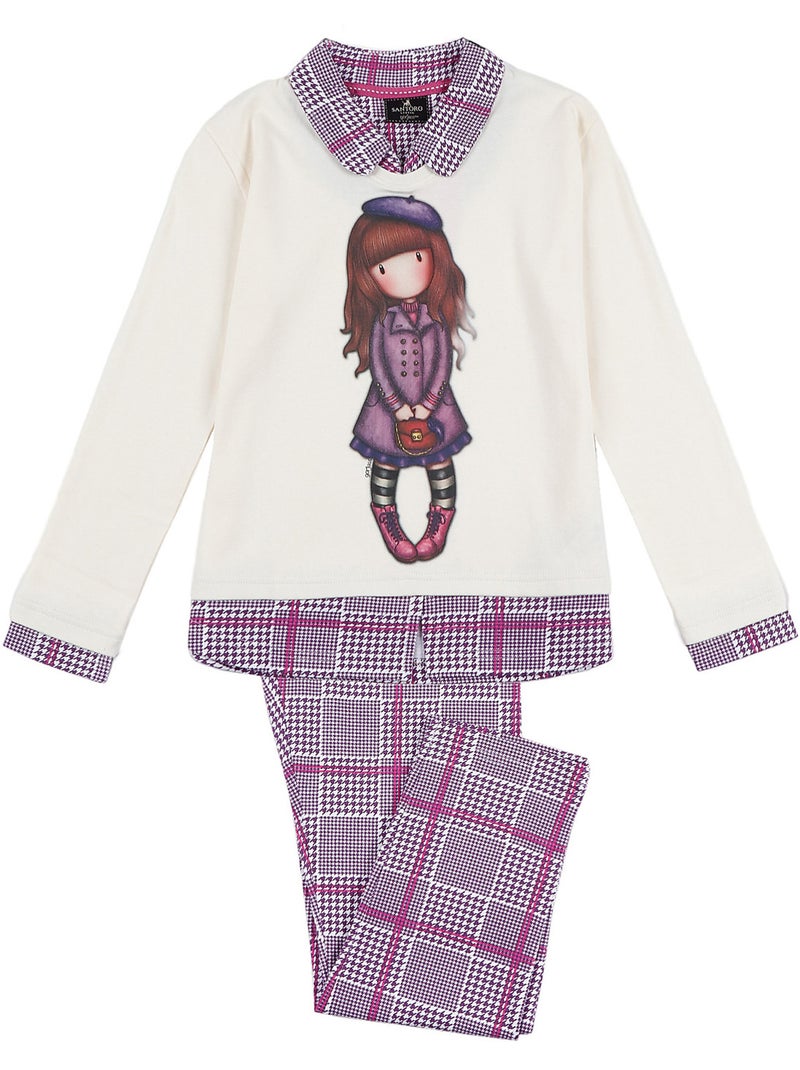 Tenue d'intérieur pyjama pantalon et haut Le Beret Santoro Ecru - Kiabi